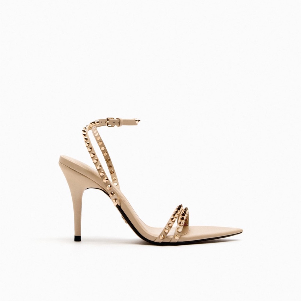 NWT Zara high-heel studded sandals